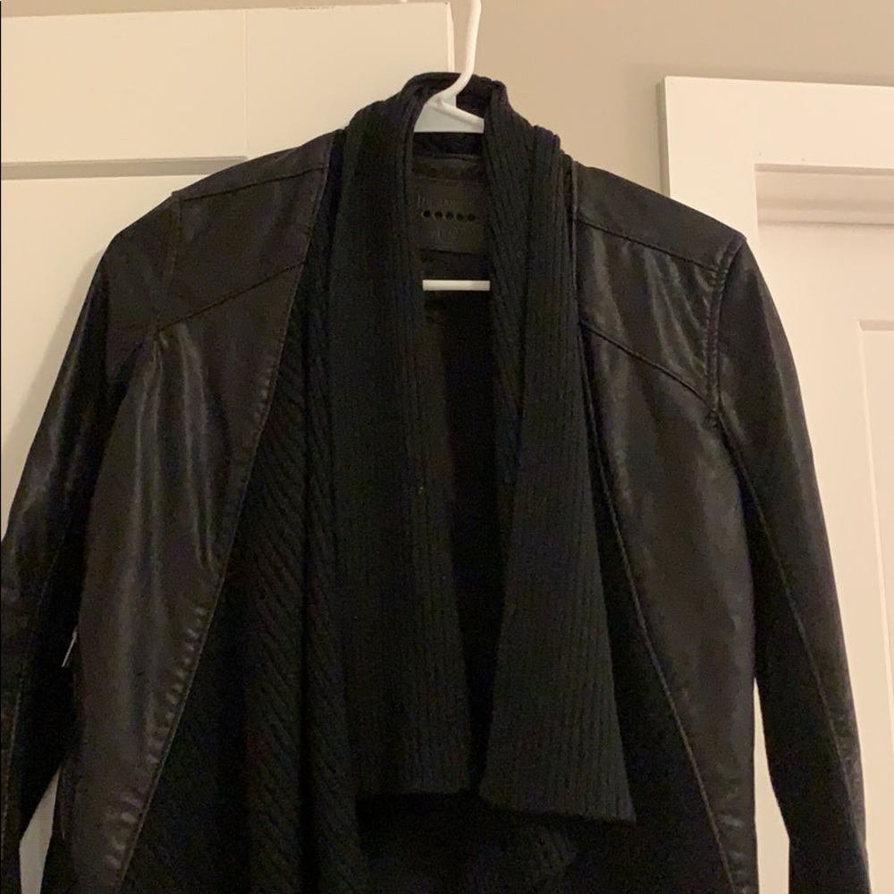 NWOT BLANKNYC black leather cardigan, size xs